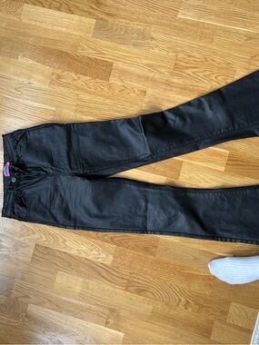 Edikted Black Faux Leather Jeans with Clean Finish